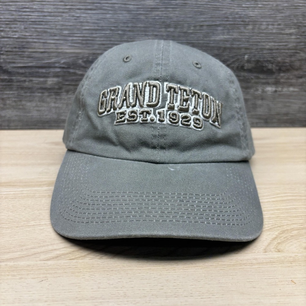 Grand Teton Hat Cap Strap Back Mens One Size Green Adjustable